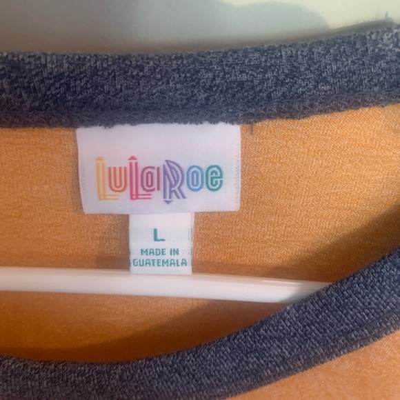 LuLaRoe Orange and Blue Randy Top - Picture 3 of 5